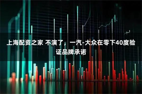 上海配资之家 不演了，一汽-大众在零下40度验证品牌承诺